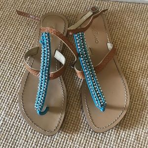 Summer Sandals with Turquoise Beads